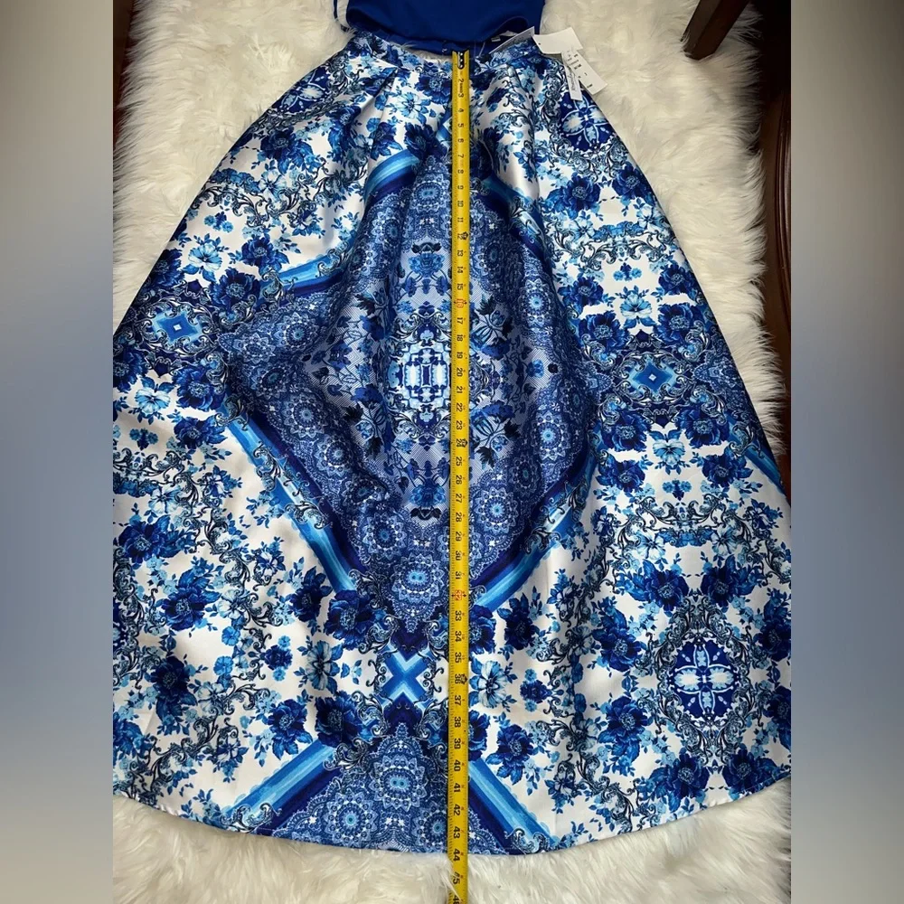 Xtraordinary Blue and White Prom Dress - Picture 3 of 16